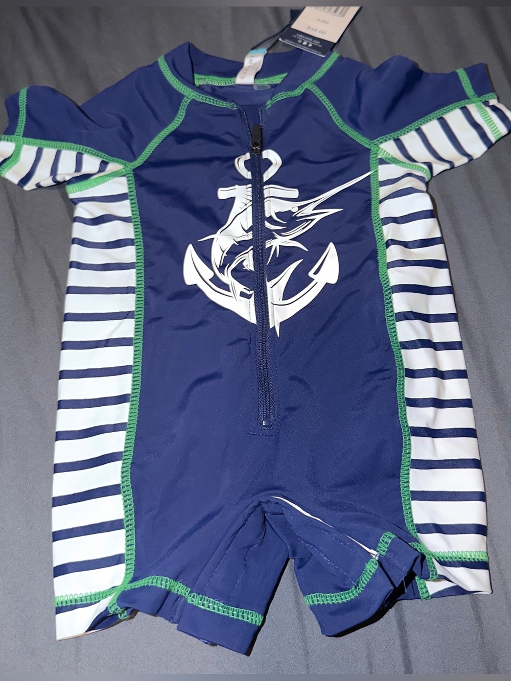 Cabana Life baby UPF 50+ swordfish rash guard swimsuit 3-6 months NWT